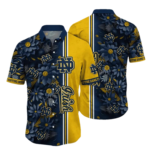 Notre Dame Fighting Irish NCAA Flower Aloha Hawaiian Shirt 3, NCAA Hawaiian Shirt Moonbestprint
