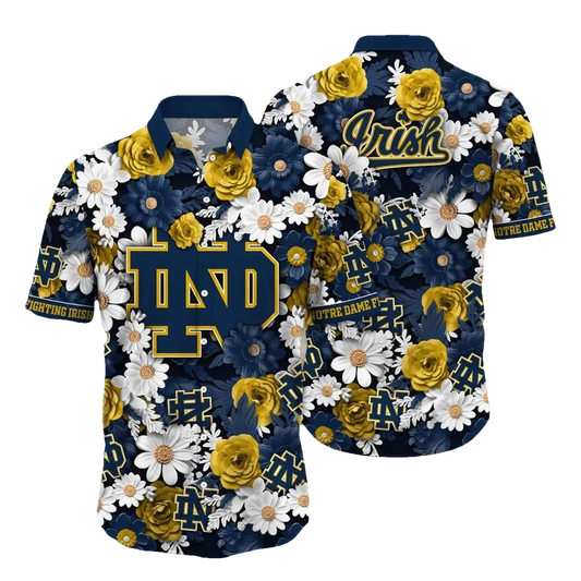 Notre Dame Fighting Irish NCAA Flower Aloha Hawaiian Shirt 6, NCAA Hawaiian Shirt Moonbestprint