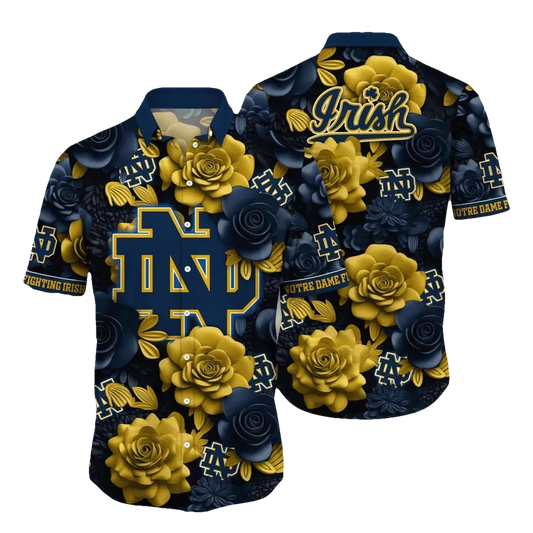Notre Dame Fighting Irish NCAA Flower Aloha Hawaiian Shirt 7, NCAA Hawaiian Shirt Moonbestprint