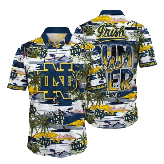 Notre Dame Fighting Irish NCAA Flower Aloha Hawaiian Shirt 8, NCAA Hawaiian Shirt Moonbestprint