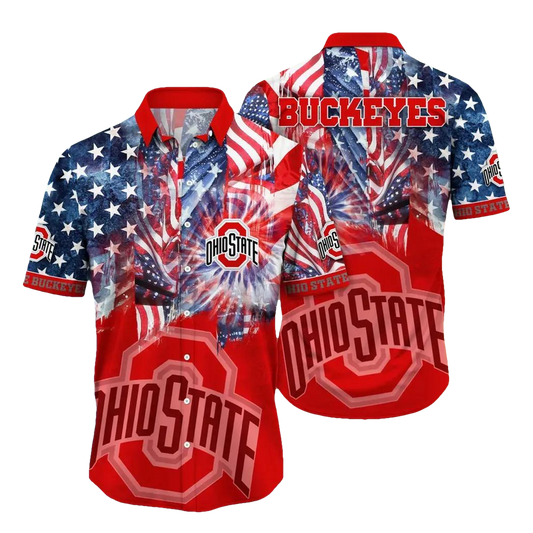 Ohio State Buckeyes Style Hot Trending Summer NCAA Flower Aloha Hawaiian Shirt 11, NCAA Hawaiian Shirt Moonbestprint