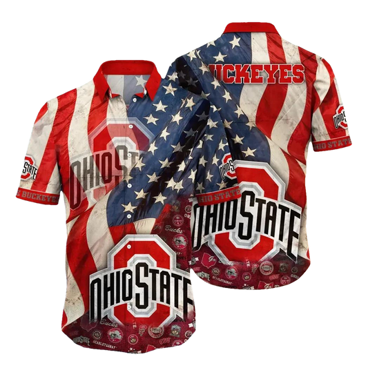 Ohio State Buckeyes Style Hot Trending Summer NCAA Flower Aloha Hawaiian Shirt 12, NCAA Hawaiian Shirt Moonbestprint