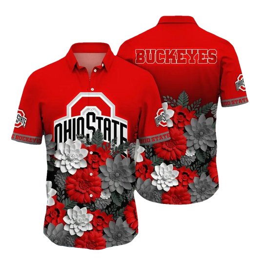 Ohio State Buckeyes Style Hot Trending Summer NCAA Flower Aloha Hawaiian Shirt 13, NCAA Hawaiian Shirt Moonbestprint