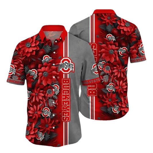 Ohio State Buckeyes Style Hot Trending Summer NCAA Flower Aloha Hawaiian Shirt 4, NCAA Hawaiian Shirt Moonbestprint