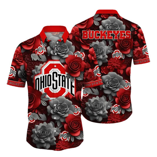 Ohio State Buckeyes Style Hot Trending Summer NCAA Flower Aloha Hawaiian Shirt 7, NCAA Hawaiian Shirt Moonbestprint