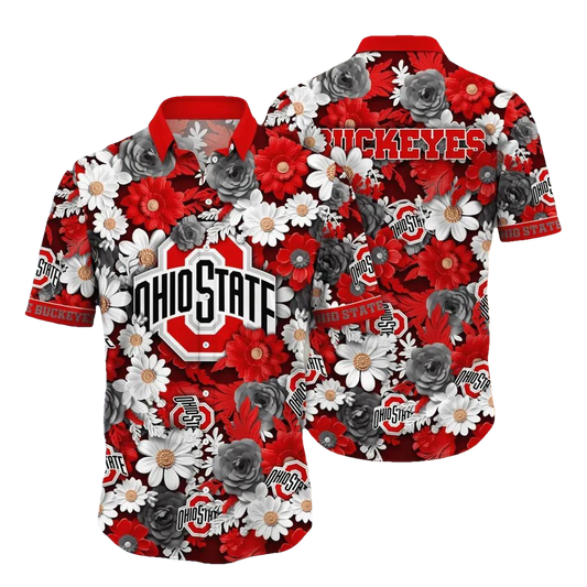 Ohio State Buckeyes Style Hot Trending Summer NCAA Flower Aloha Hawaiian Shirt 8, NCAA Hawaiian Shirt Moonbestprint