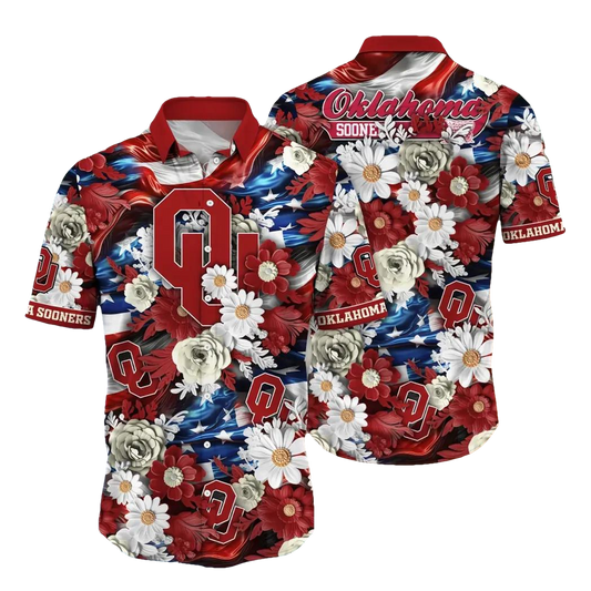 Oklahoma Sooners NCAA Aloha Hawaiian Shirt 1, NCAA Hawaiian Shirt Moonbestprint