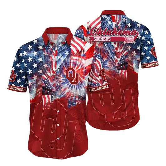 Oklahoma Sooners NCAA Flower Aloha Hawaiian Shirt 10, NCAA Hawaiian Shirt Moonbestprint