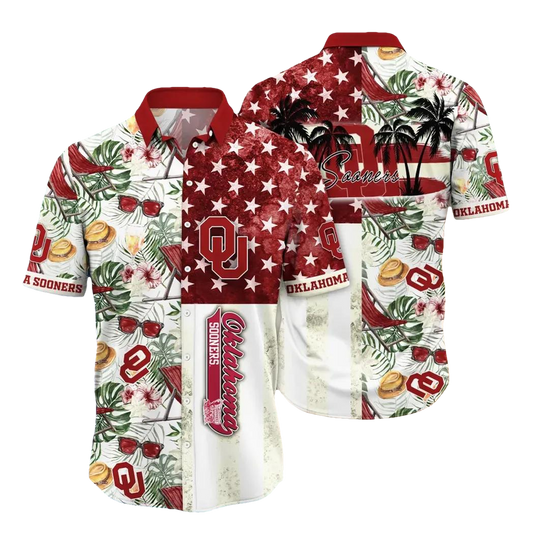 Oklahoma Sooners NCAA Flower Aloha Hawaiian Shirt 11, NCAA Hawaiian Shirt Moonbestprint