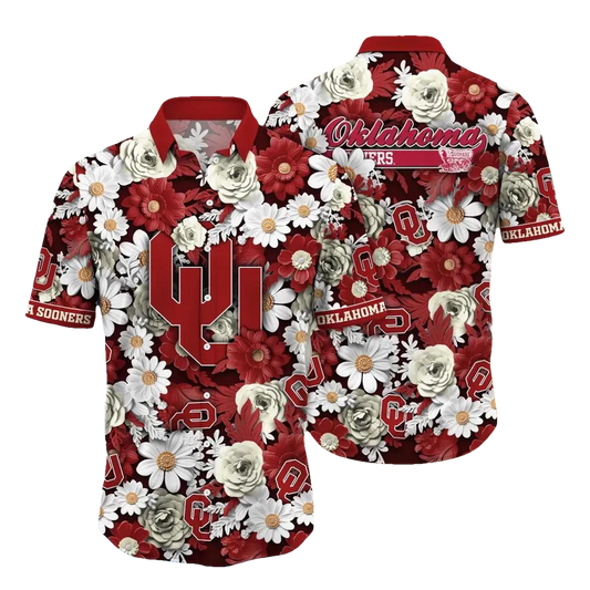 Oklahoma Sooners NCAA Flower Aloha Hawaiian Shirt 6, NCAA Hawaiian Shirt Moonbestprint