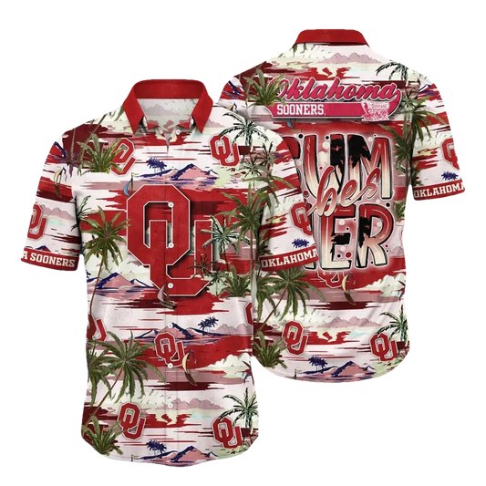 Oklahoma Sooners NCAA Flower Aloha Hawaiian Shirt 8, NCAA Hawaiian Shirt Moonbestprint