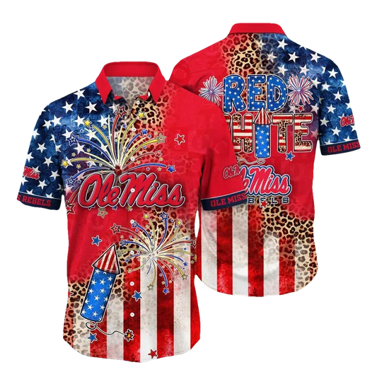 Ole Miss Rebels NCAA Aloha Hawaiian Shirt, NCAA Hawaiian Shirt Moonbestprint