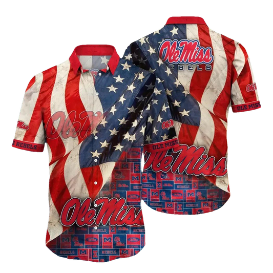 Ole Miss Rebels NCAA Flower Aloha Hawaiian Shirt 12, NCAA Hawaiian Shirt Moonbestprint