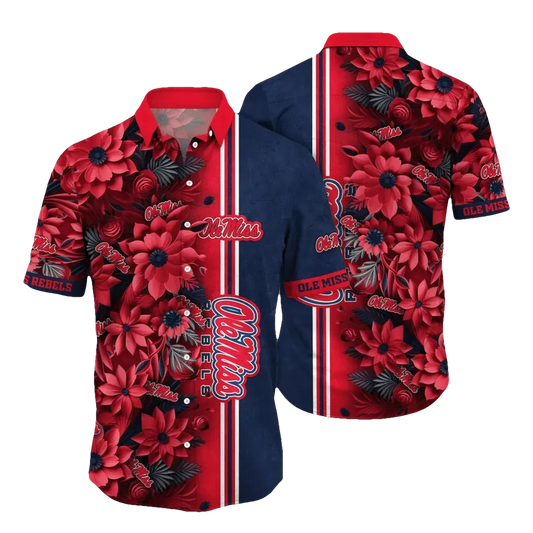 Ole Miss Rebels NCAA Flower Aloha Hawaiian Shirt 3, NCAA Hawaiian Shirt Moonbestprint