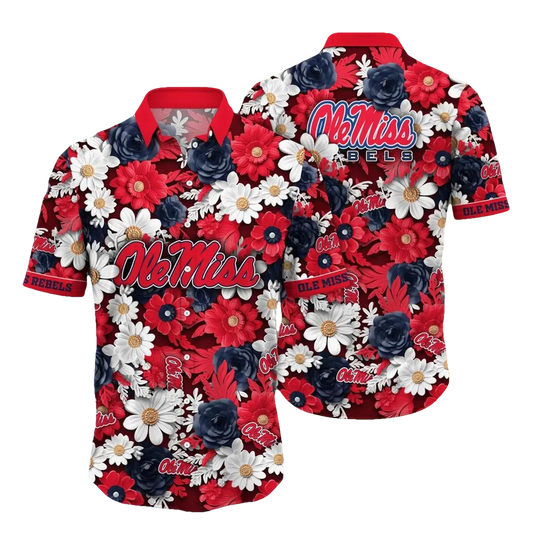Ole Miss Rebels NCAA Flower Aloha Hawaiian Shirt 9, NCAA Hawaiian Shirt Moonbestprint