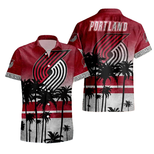 Portland Trail Blazers Aloha Hawaiian Shirt, NCAA Hawaiian Shirt Moonbestprint