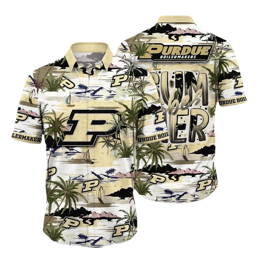Purdue Boilermakers NCAA Flower Aloha Hawaiian Shirt 8, NCAA Hawaiian Shirt Moonbestprint