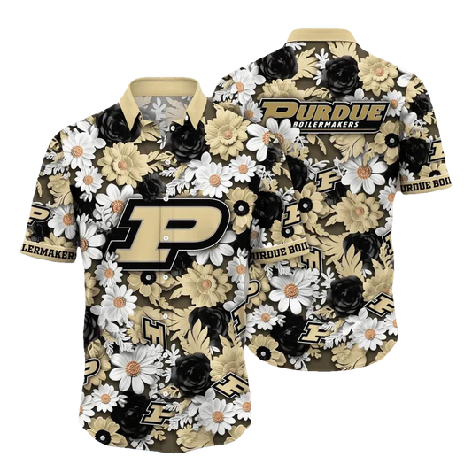 Purdue Boilermakers NCAA Flower Aloha Hawaiian Shirt 9, NCAA Hawaiian Shirt Moonbestprint