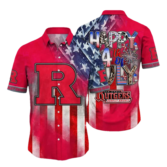 Rutgers Scarlet Knights NCAA Aloha Hawaiian Shirt, NCAA Hawaiian Shirt Moonbestprint