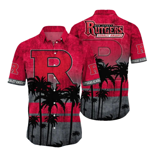Rutgers Scarlet Knights Aloha Hawaiian Shirt, NCAA Hawaiian Shirt Moonbestprint