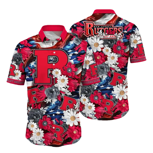 Rutgers Scarlet Knights NCAA Aloha Hawaiian Shirt 1, NCAA Hawaiian Shirt Moonbestprint
