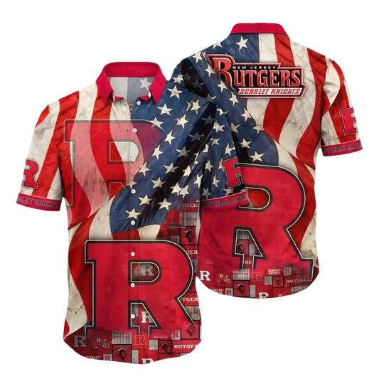 Rutgers Scarlet Knights NCAA Flower Aloha Hawaiian Shirt 10, NCAA Hawaiian Shirt Moonbestprint