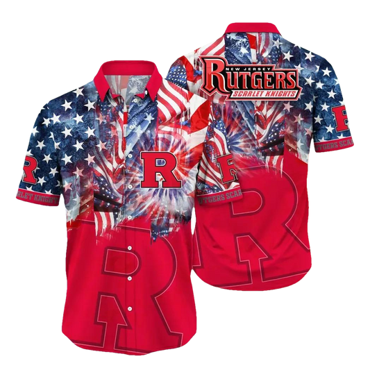 Rutgers Scarlet Knights NCAA Flower Aloha Hawaiian Shirt 12, NCAA Hawaiian Shirt Moonbestprint