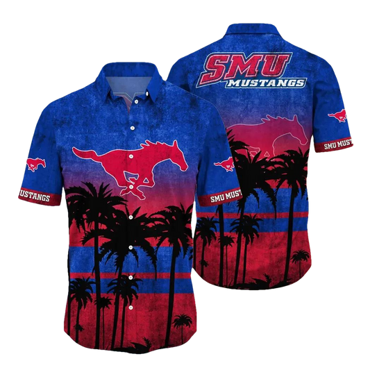 SMU Mustangs Aloha Hawaiian Shirt, NCAA Hawaiian Shirt Moonbestprint