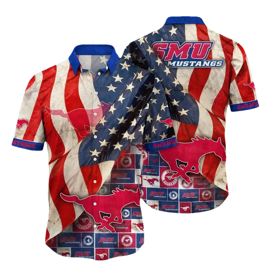 SMU Mustangs NCAA Flower Aloha Hawaiian Shirt 10, NCAA Hawaiian Shirt Moonbestprint
