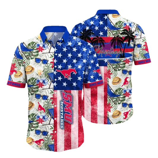 SMU Mustangs NCAA Flower Aloha Hawaiian Shirt 11, NCAA Hawaiian Shirt Moonbestprint