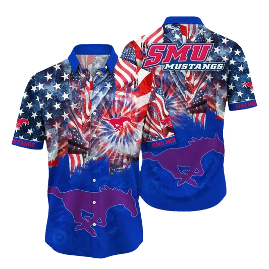 SMU Mustangs NCAA Flower Aloha Hawaiian Shirt 12, NCAA Hawaiian Shirt Moonbestprint
