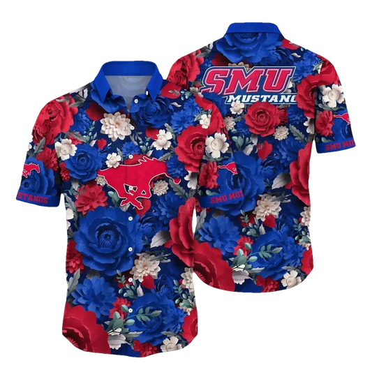 SMU Mustangs NCAA Flower Aloha Hawaiian Shirt 5, NCAA Hawaiian Shirt Moonbestprint