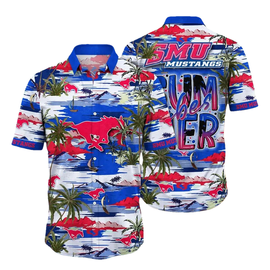SMU Mustangs NCAA Flower Aloha Hawaiian Shirt 8, NCAA Hawaiian Shirt Moonbestprint