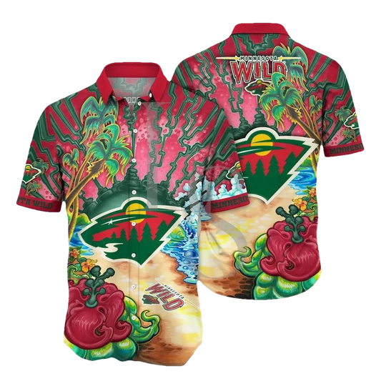 Minnesota Wild Aloha Island Hawaii Shirt, NHL Hawaiian Shirt Moonbestprint