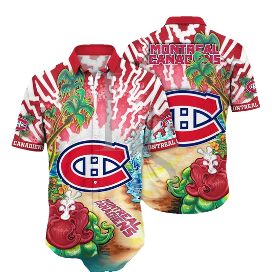 Montreal Canadiens Aloha Island Hawaii Shirt, NHL Hawaiian Shirt Moonbestprint