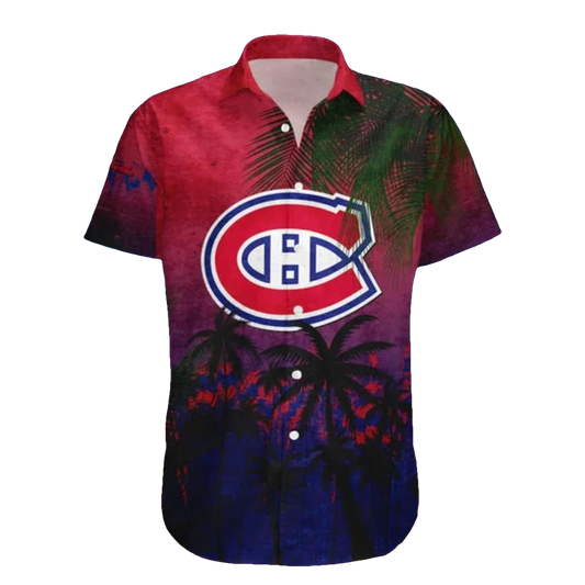 Montreal Canadiens Hawaii Shirt Coconut Tree, NHL Hawaiian Shirt Moonbestprint