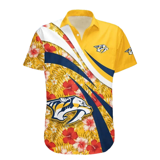 Nashville Predators Hawaii Shirt Hibiscus Sport Style, NHL Hawaiian Shirt Moonbestprint