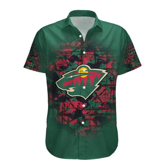 Minnesota Wild Hawaiian Shirt Camouflage Vintage - NHL, NHL Hawaiian Shirt Moonbestprint
