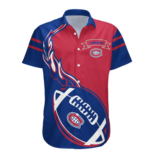Montreal Canadiens Hawaiian Shirt Flame Ball - NHL, NHL Hawaiian Shirt Moonbestprint