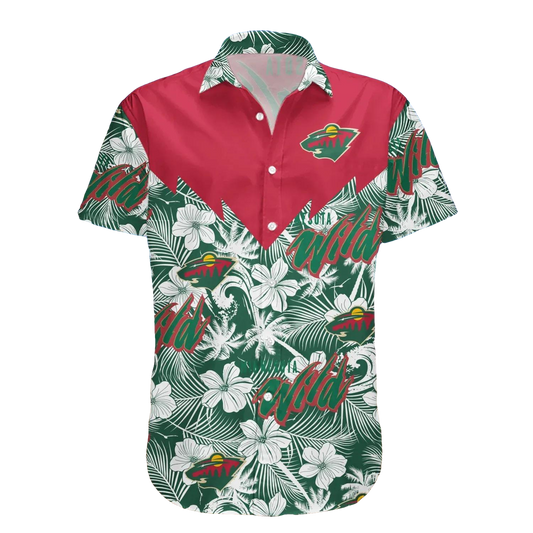 Minnesota Wild Hawaiian Shirt Tropical Seamless- NHL, NHL Hawaiian Shirt Moonbestprint