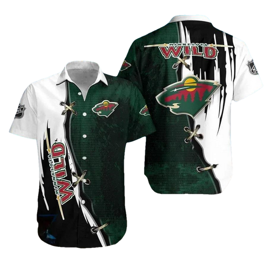 Minnesota Wild NHL Hawaiian Shirt Fan Design, NHL Hawaiian Shirt Moonbestprint