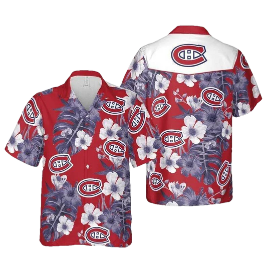 Montreal Canadiens NHL Hawaiian Graphic Print Short Sleeve Hawaiian Shirt, NHL Hawaiian Shirt Moonbestprint