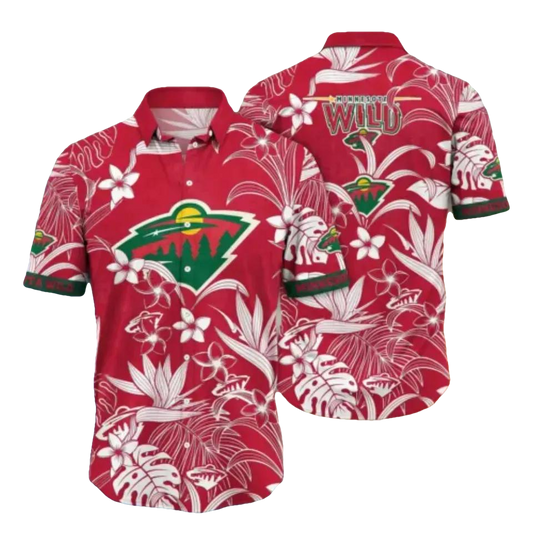 Minnesota Wild NHL Hawaiian Shirt Vacation Aloha Shirt, NHL Hawaiian Shirt Moonbestprint