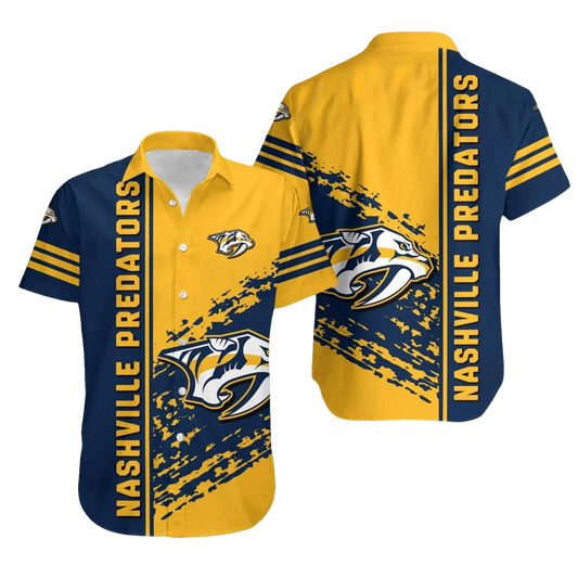 Nashville Predators Hawaiian Shirt Quarter Style - NHL, NHL Hawaiian Shirt Moonbestprint