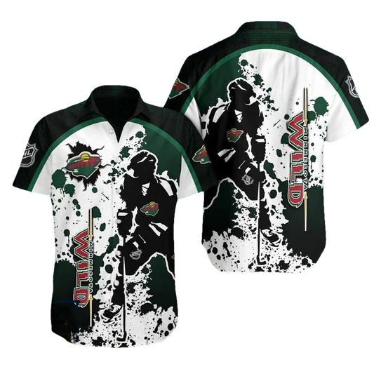 Minnesota Wild NHL Splash 3D Hawaiian Shirt, NHL Hawaiian Shirt Moonbestprint