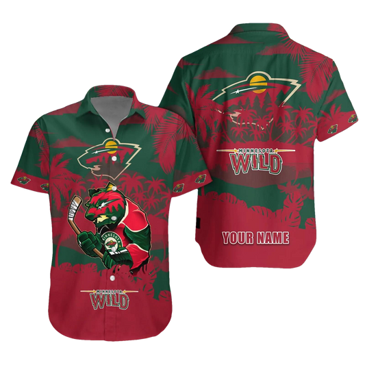 Minnesota Wild Personalized Hawaiian Shirt – Custom Name, NHL Hawaiian Shirt Moonbestprint