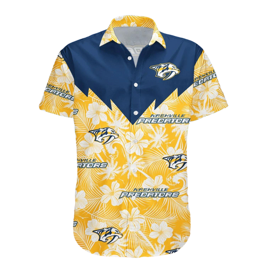 Nashville Predators Hawaiian Shirt Tropical Seamless- NHL, NHL Hawaiian Shirt Moonbestprint