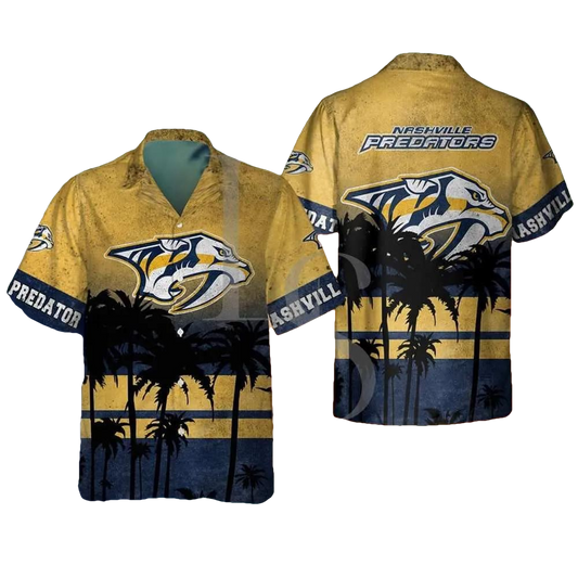 Nashville Predators NHL Hawaiian Shirt Style Hot Trending Summer, NHL Hawaiian Shirt Moonbestprint