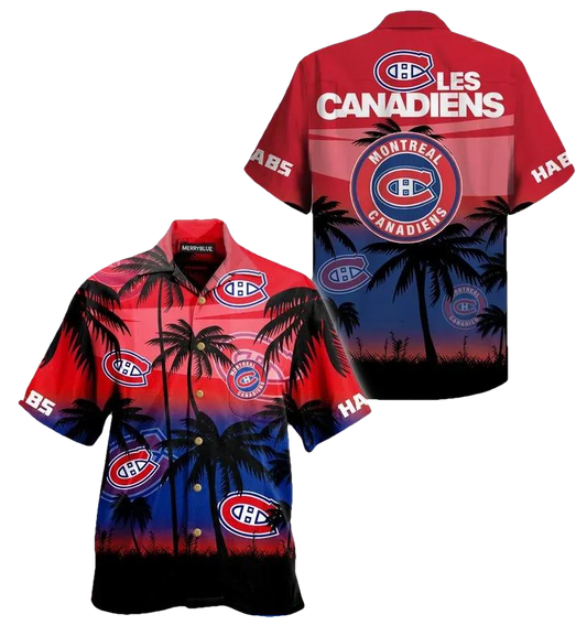 NHL Montreal Canadiens Canadian Hockey Teams Hawaiian Shirt 1, NHL Hawaiian Shirt Moonbestprint