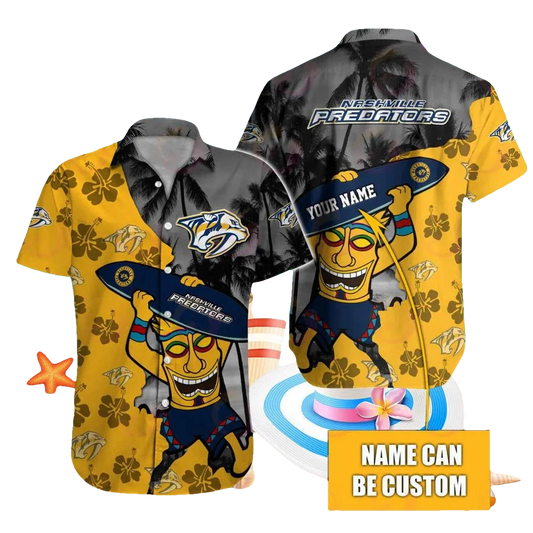 Nhl Nashville Predators Special Native Hawaiians Design Button Shirt, NHL Hawaiian Shirt Moonbestprint